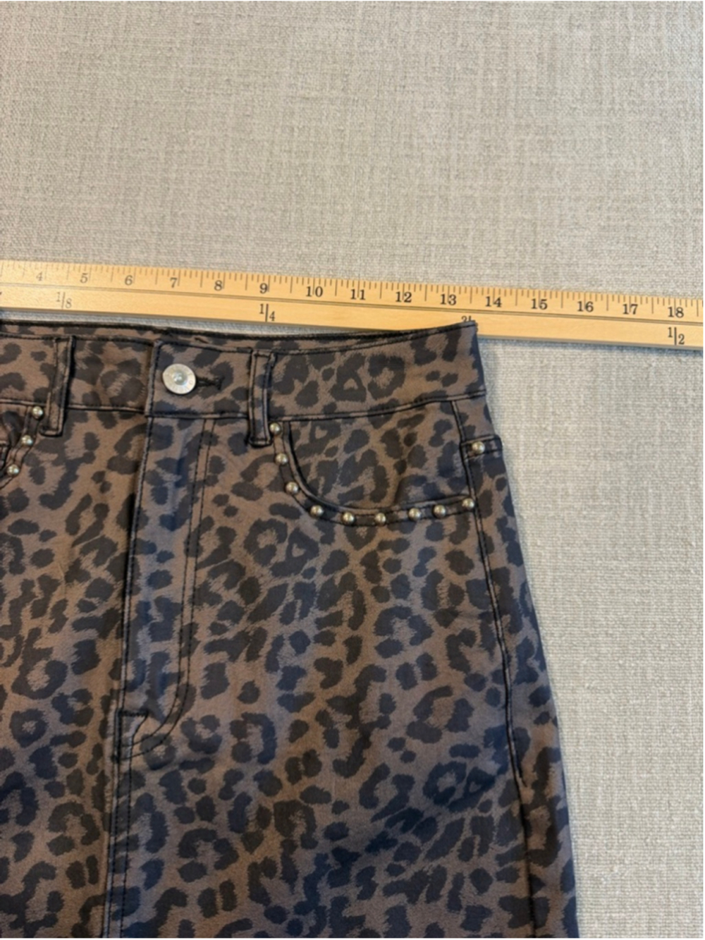 VBRT Leopard Out Of The Wild Rhinestone Column Skirt Womens size large - Picture 11 of 12